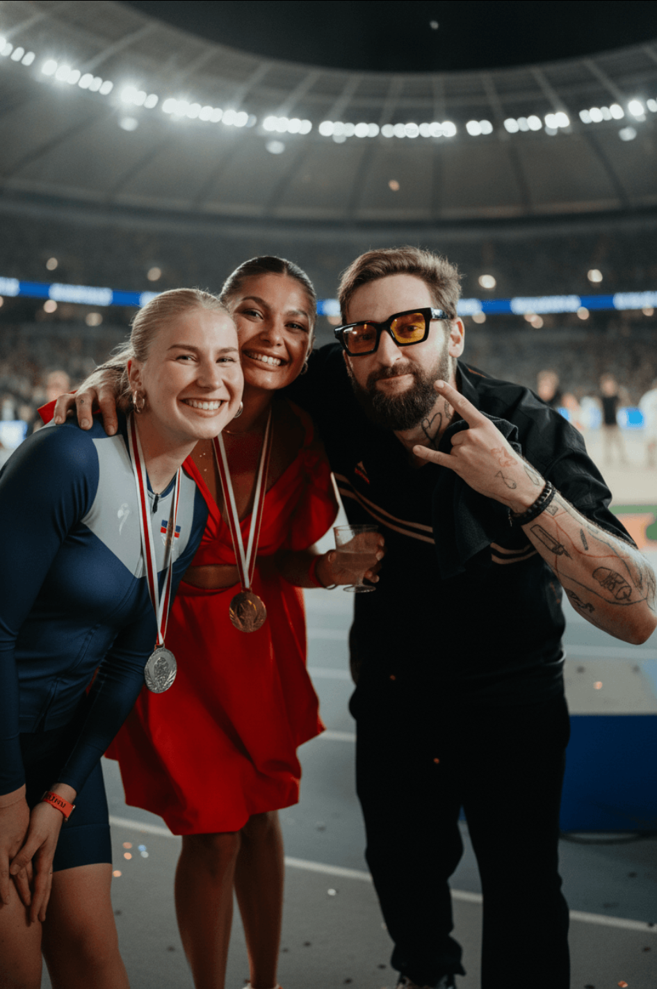 Skupina hostů proměněná na sportovce