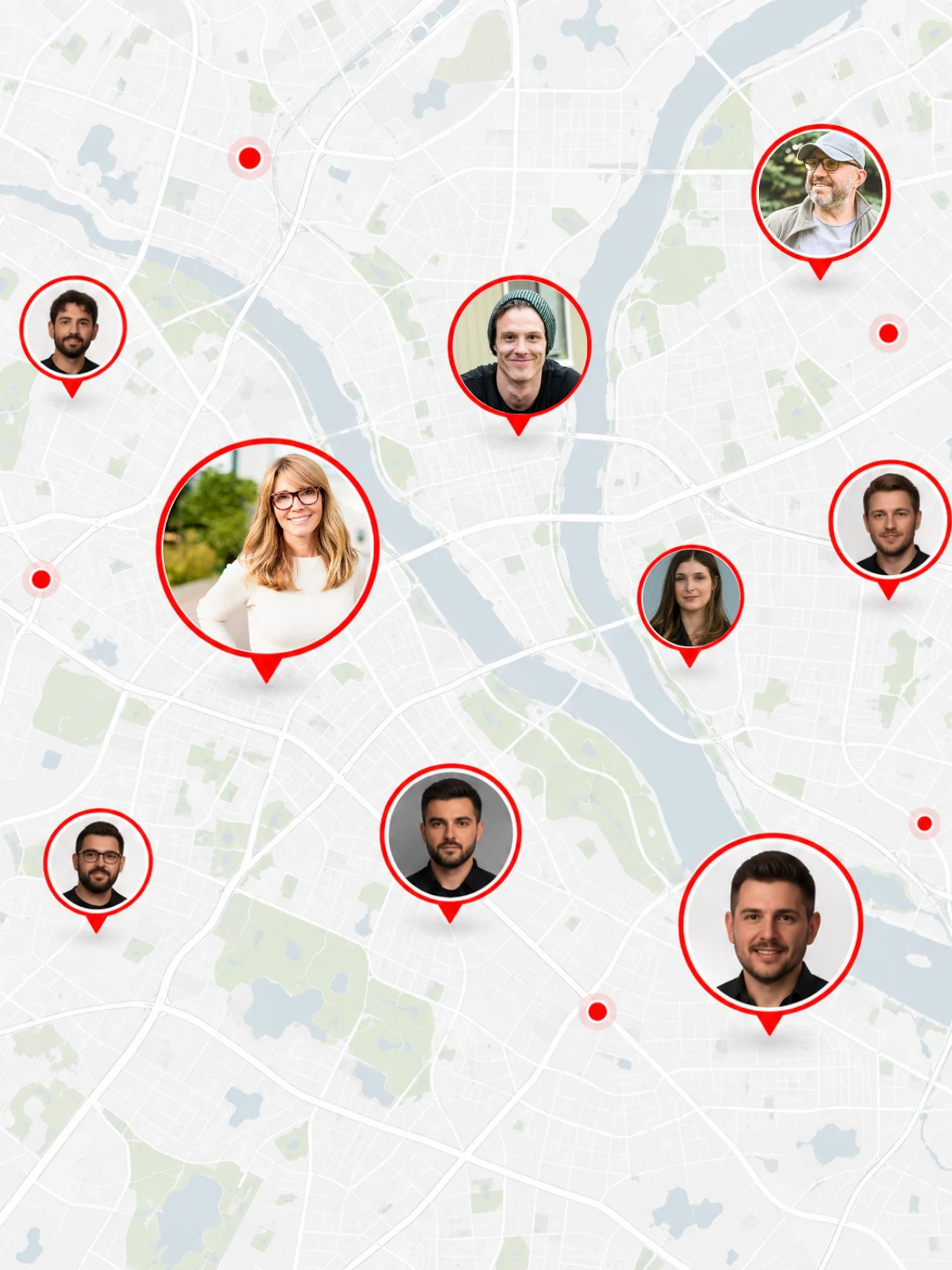 Mapa s profily fotokoutkových firem ve Fibi Family